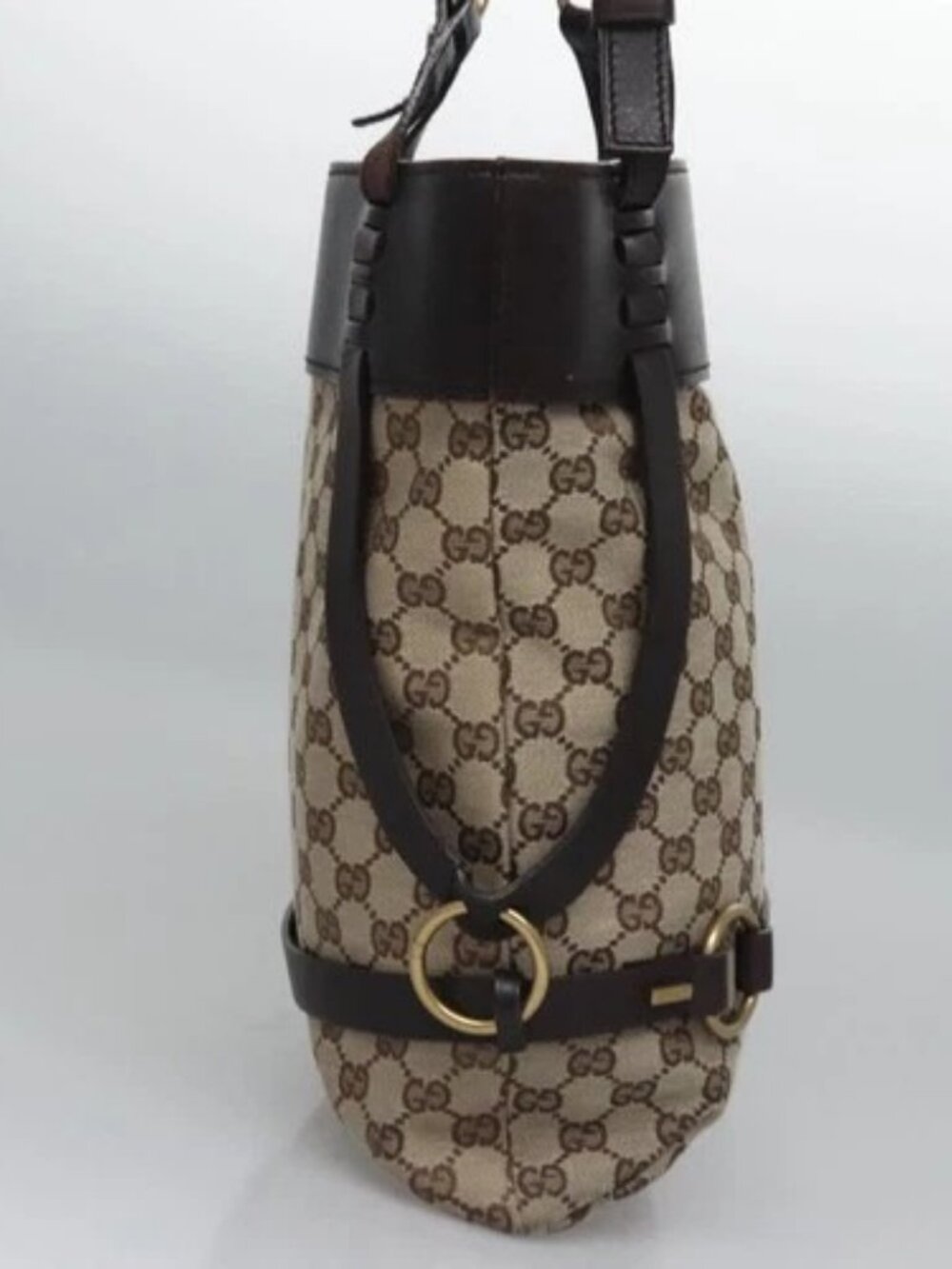 GUCCI GG Canvas Tote Bag Beige Brown gold - Picture 4 of 15